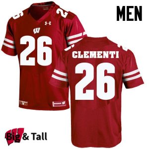 Men's Wisconsin Badgers NCAA #26 Chris Clementi Red Authentic Under Armour Big & Tall Stitched College Football Jersey DM31Z17QN